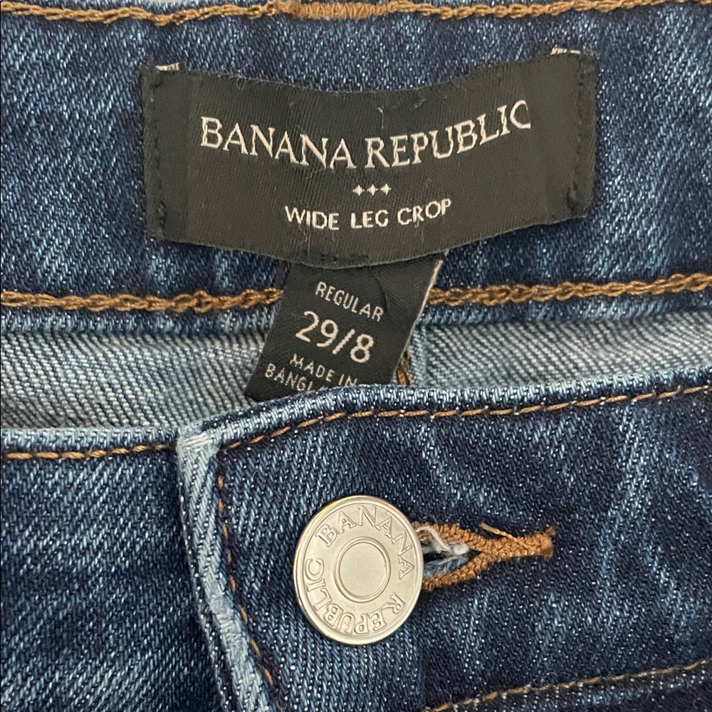Banana Republic Dark Blue Wide Leg Crop Jeans - Picture 4 of 4